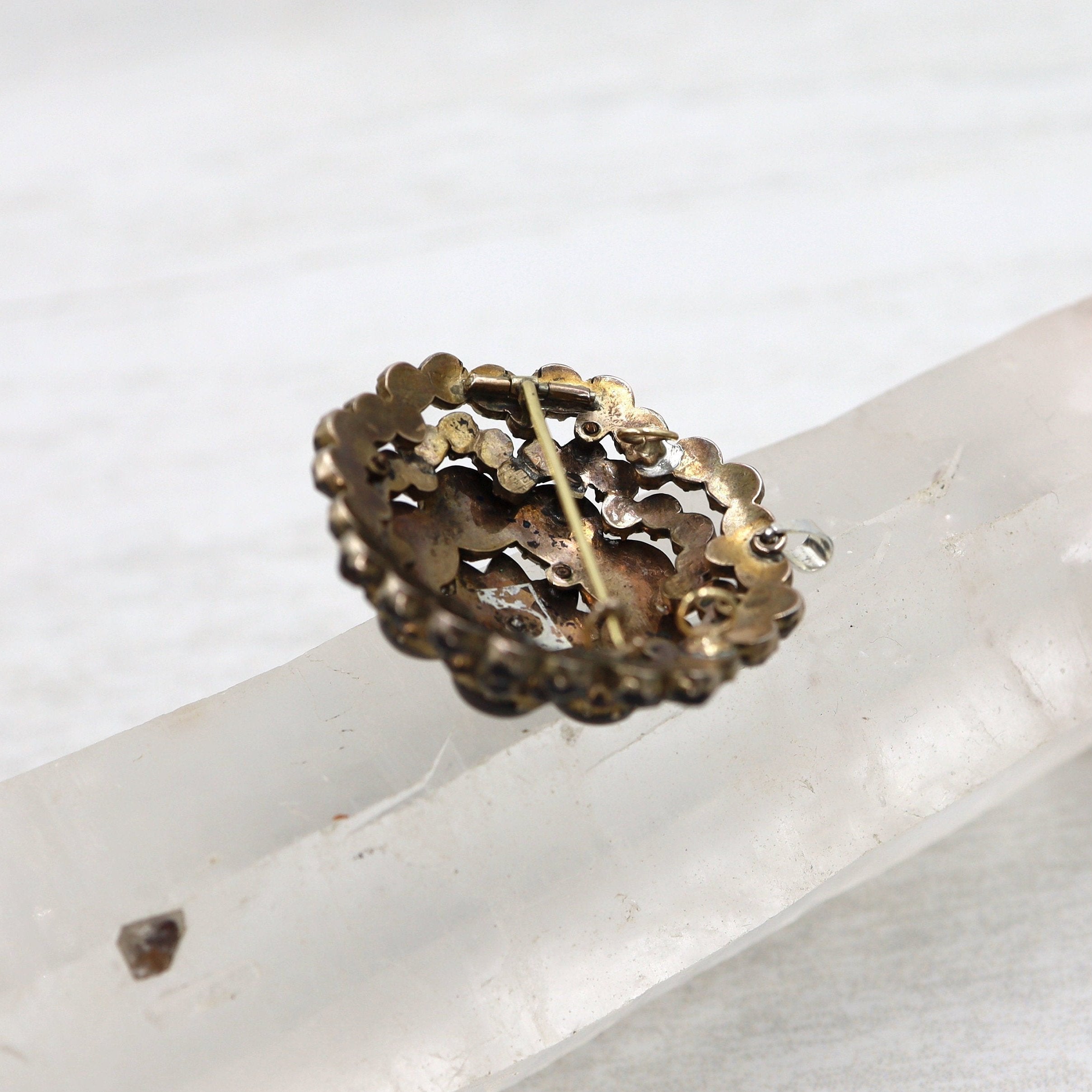 Authentic Victorian Bohemian garnet pendant brooch featuring intricate metalwork and deep red gemstones, vintage style jewelry.