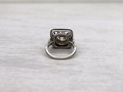 Art Deco Tiffany & Co. Onyx and Diamond Ring