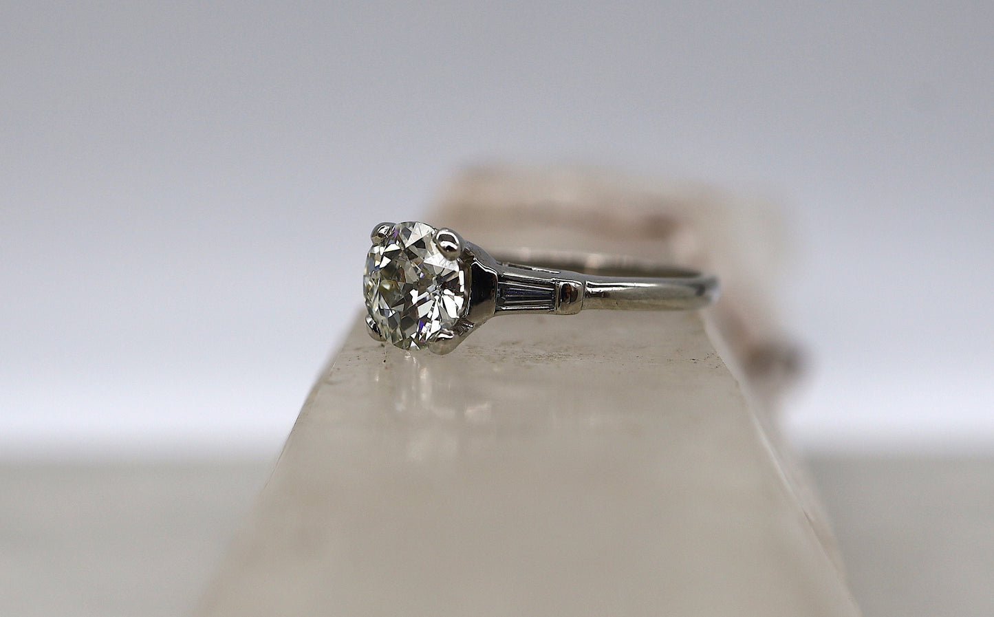 Art Deco Engagement Ring 1.77 cts Old European Cut GIA