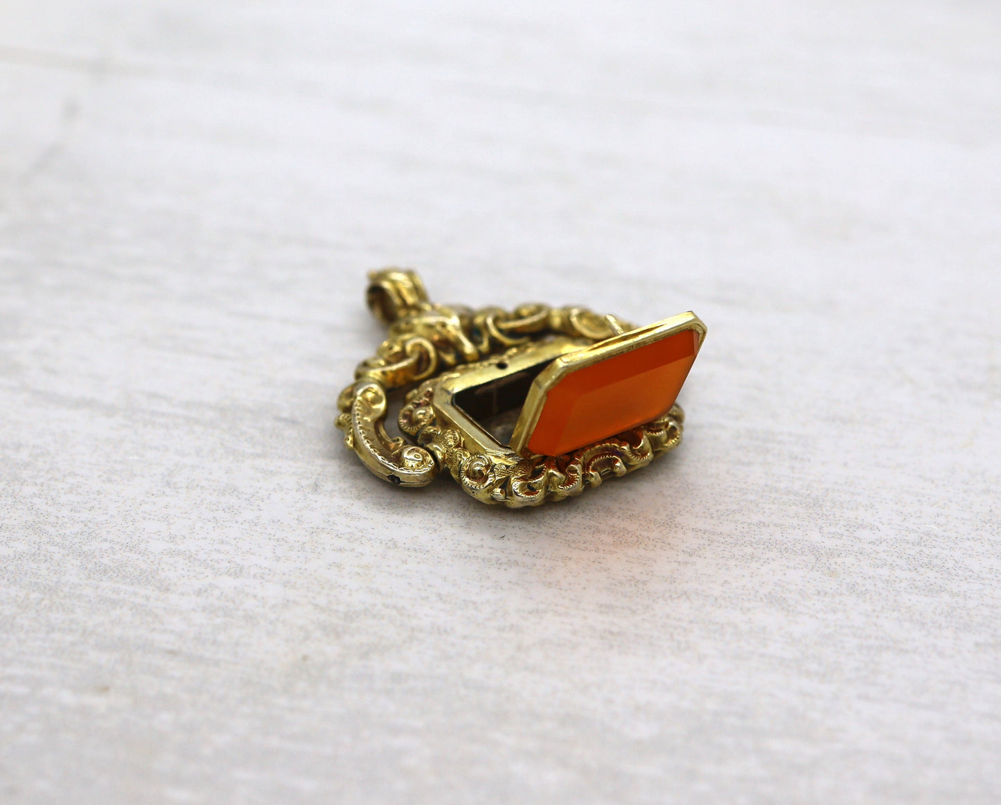 Amazing Victorian Carnelian Hunting Fob in 15k Yellow Gold