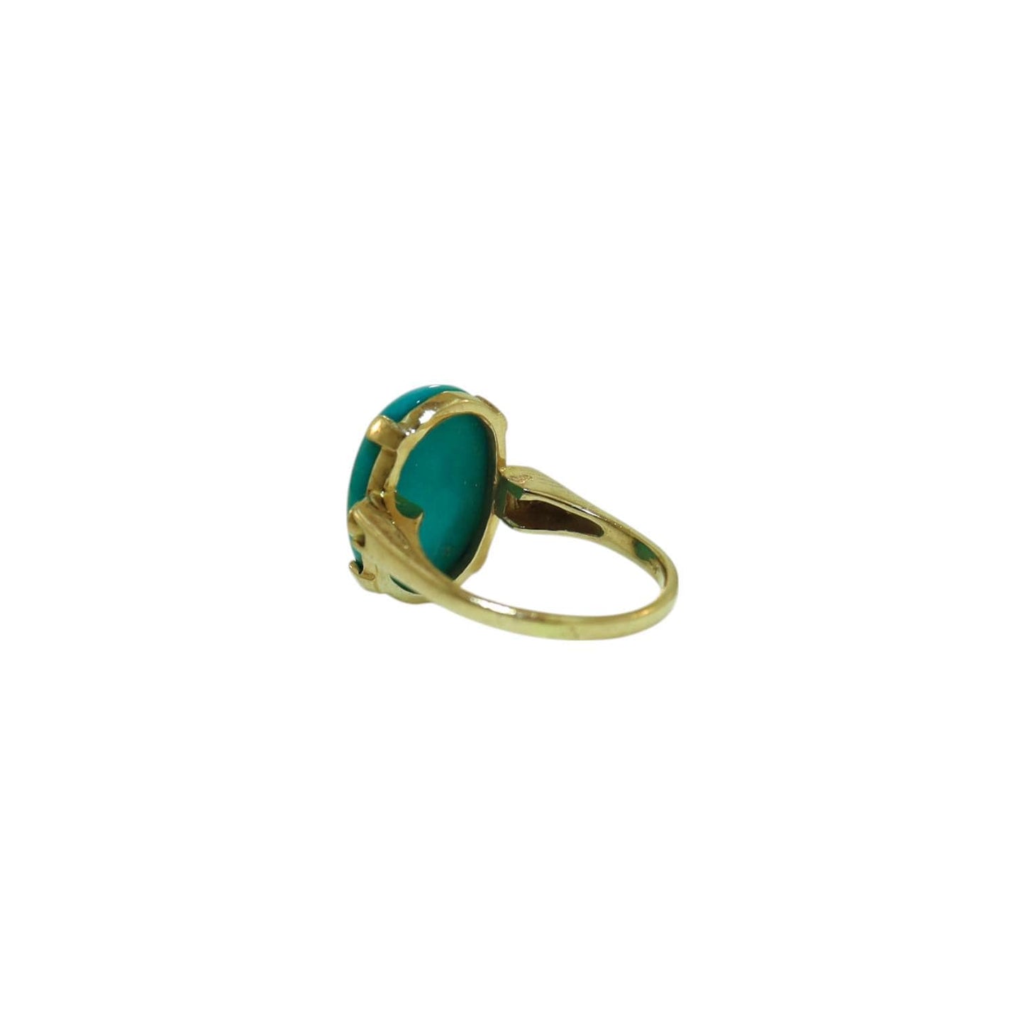 Modern Vintage Turquoise and Diamond Ring in 14k Gold - CG102