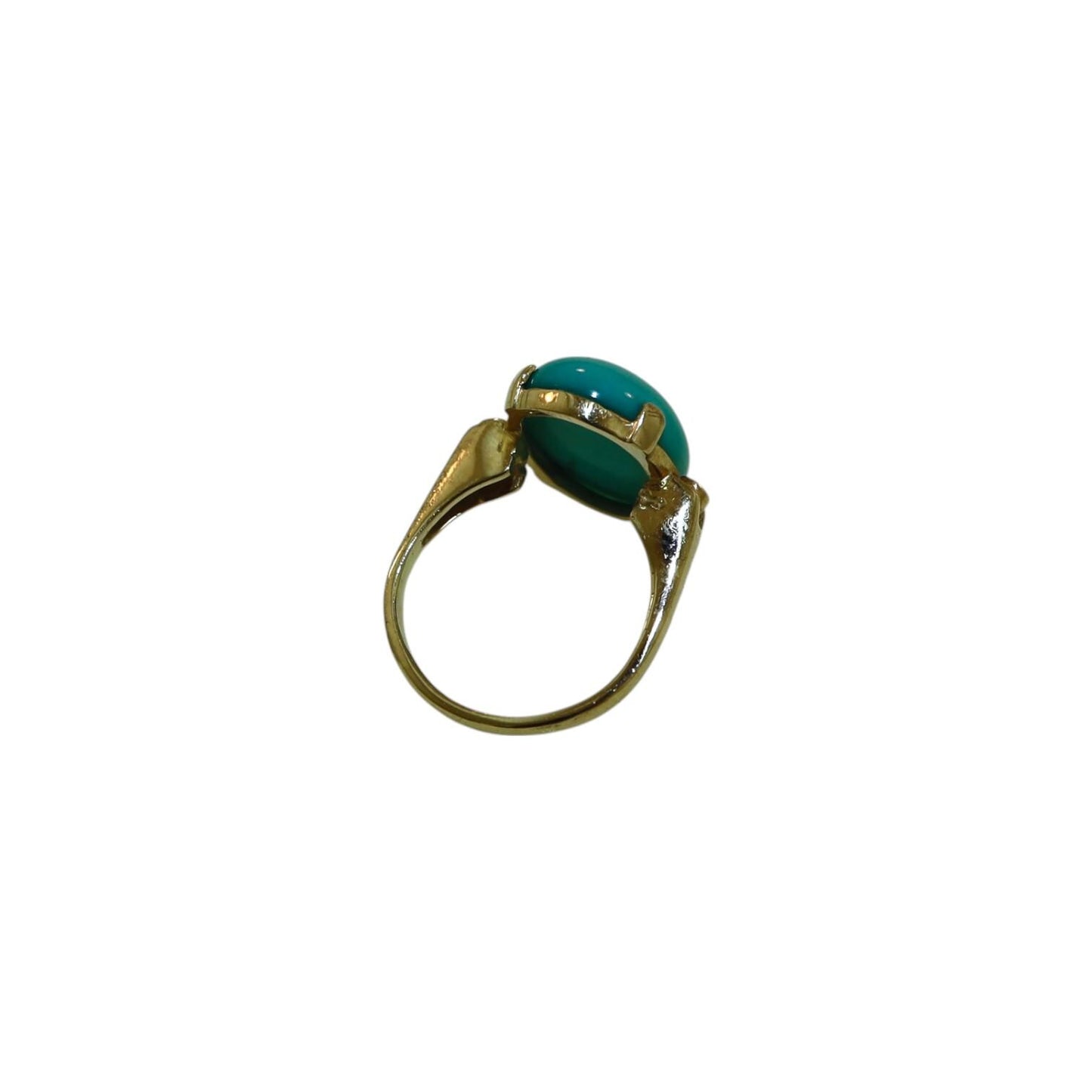 Modern Vintage Turquoise and Diamond Ring in 14k Gold - CG102