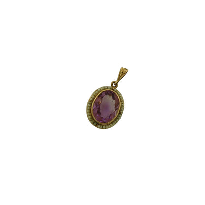 Antique Victorian Amethyst & Pearl Pendant in 10k Gold - CG104