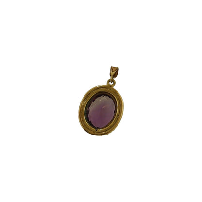 Antique Victorian Amethyst & Pearl Pendant in 10k Gold - CG104