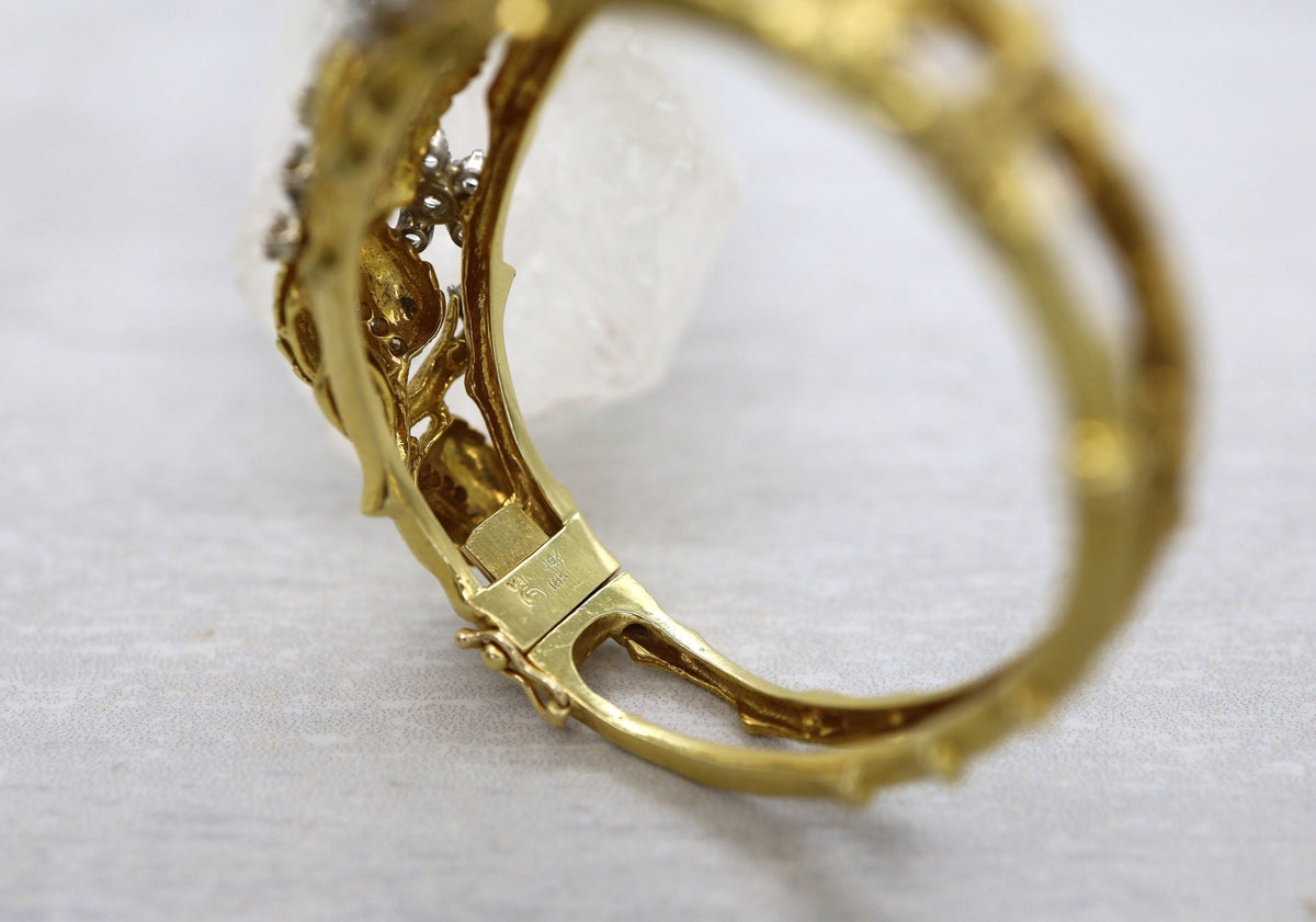 Jack Gutschneider 18k Diamond Bangle Ca. 1950 - Petra Star