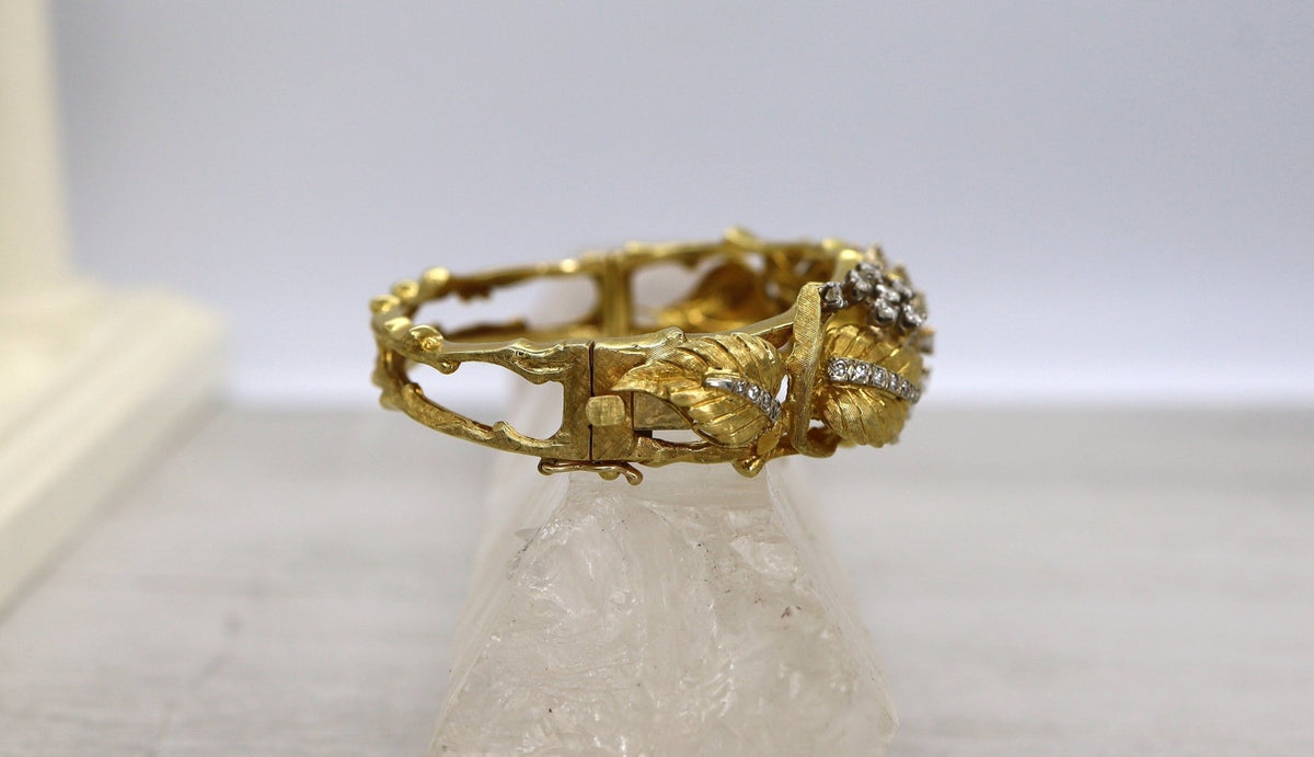 Jack Gutschneider 18k Diamond Bangle Ca. 1950 - Petra Star