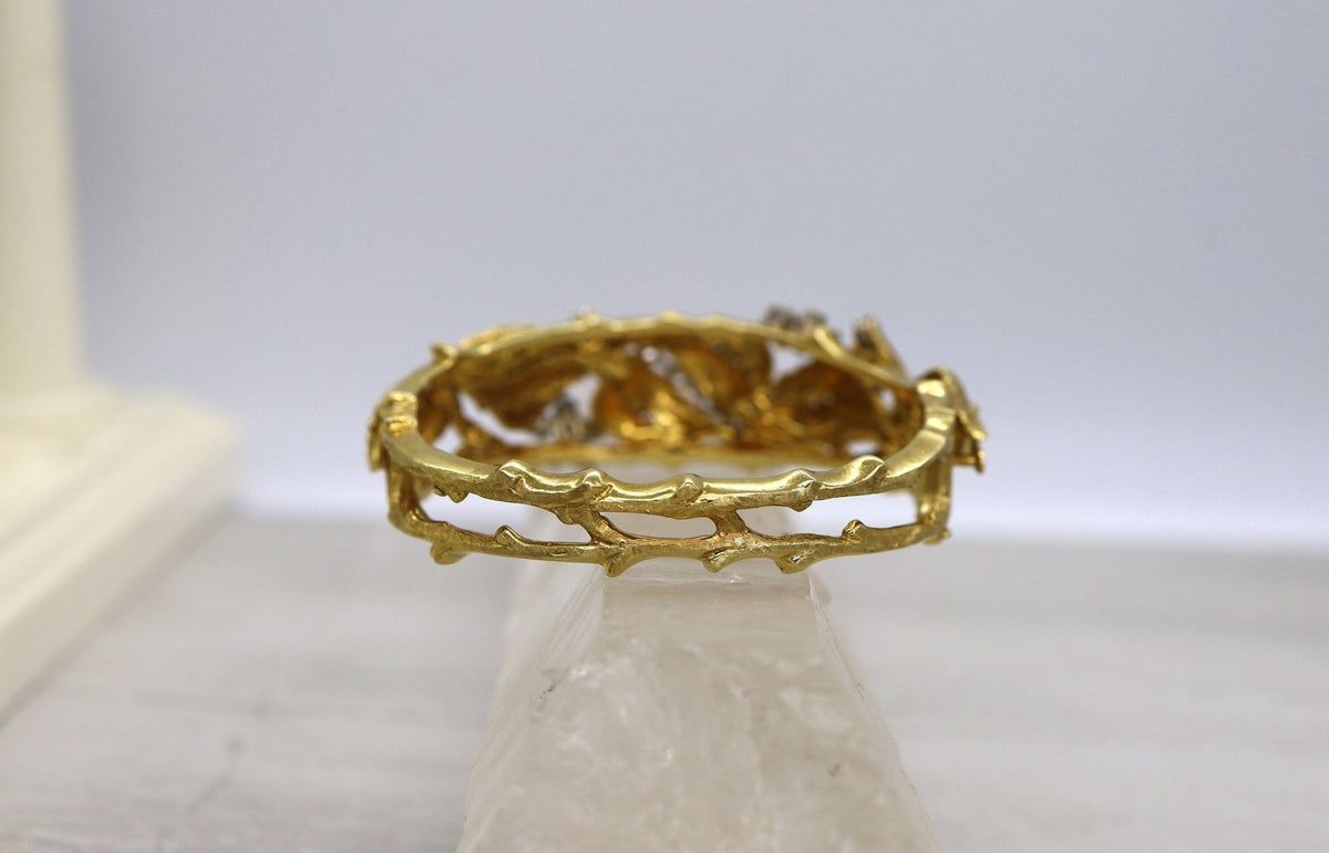 Jack Gutschneider 18k Diamond Bangle Ca. 1950 - Petra Star