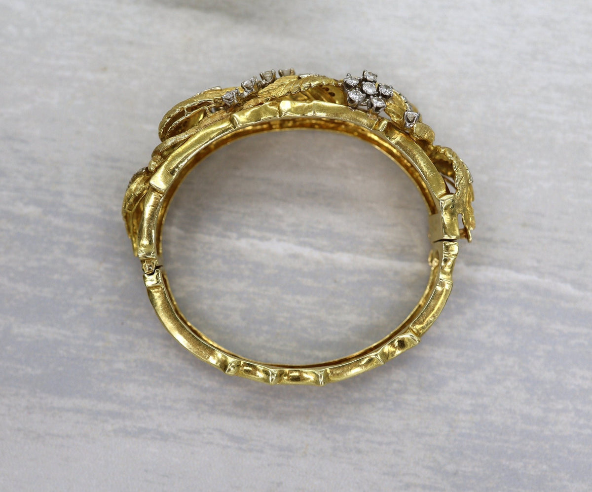 Jack Gutschneider 18k Diamond Bangle Ca. 1950 - Petra Star