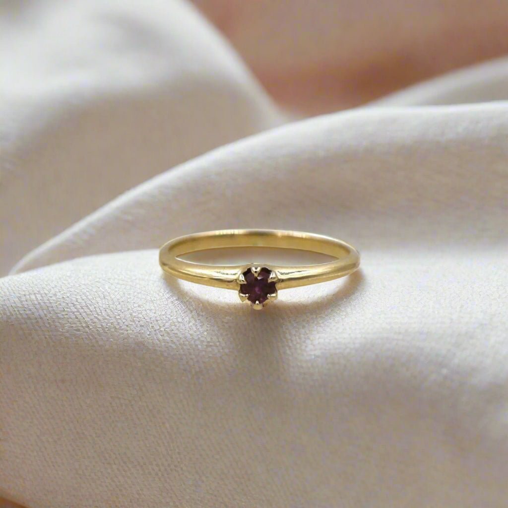 J.R. Wood & Sons 14k Gold Victorian Ruby Ring - Petra Star
