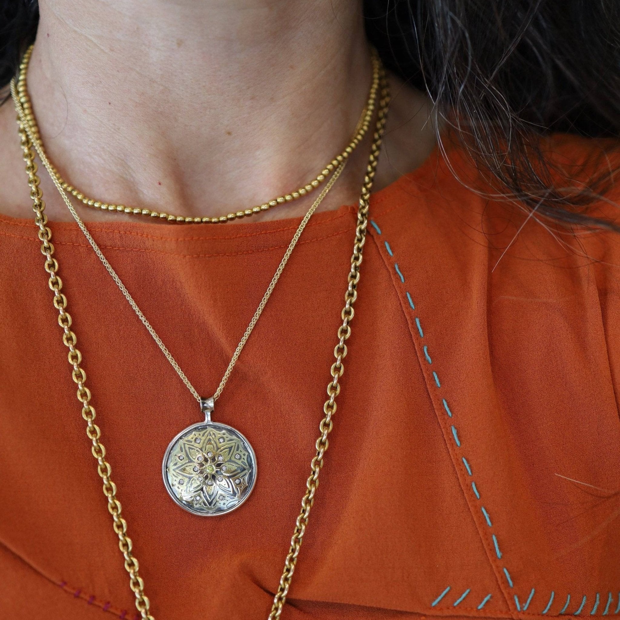 Keum-Boo Asian Coin Pendant - Petra Star