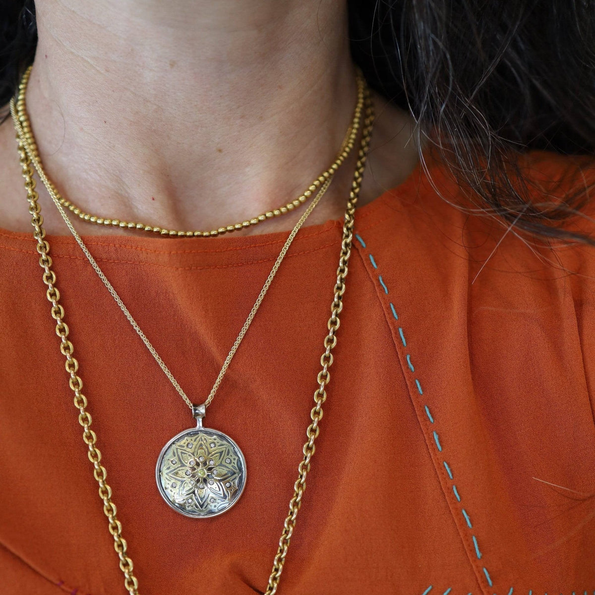 Keum-Boo Mandala 3 Pendant - Petra Star