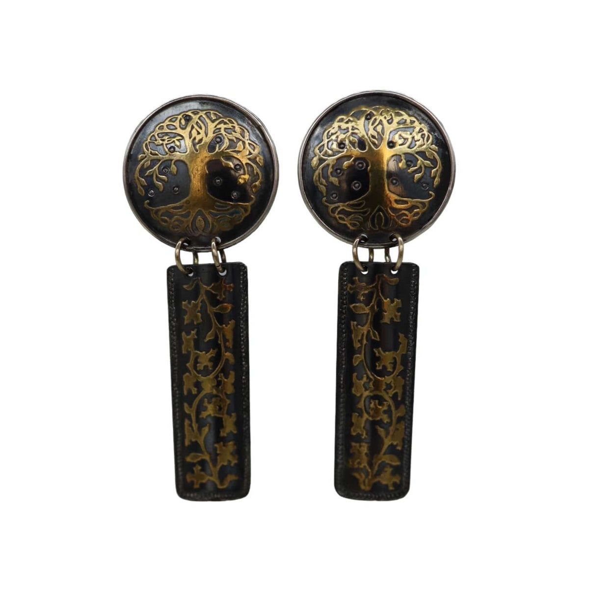 Keum-Boo Tree of Life Drop Earrings - Petra Star