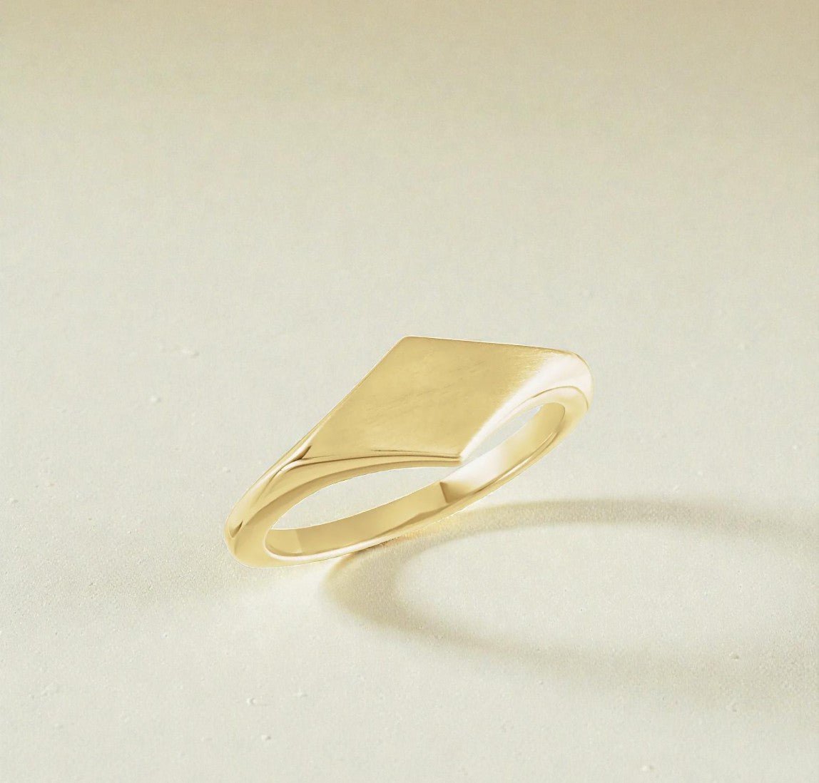 Kite Signet Ring with Brush Finish - Petra Star