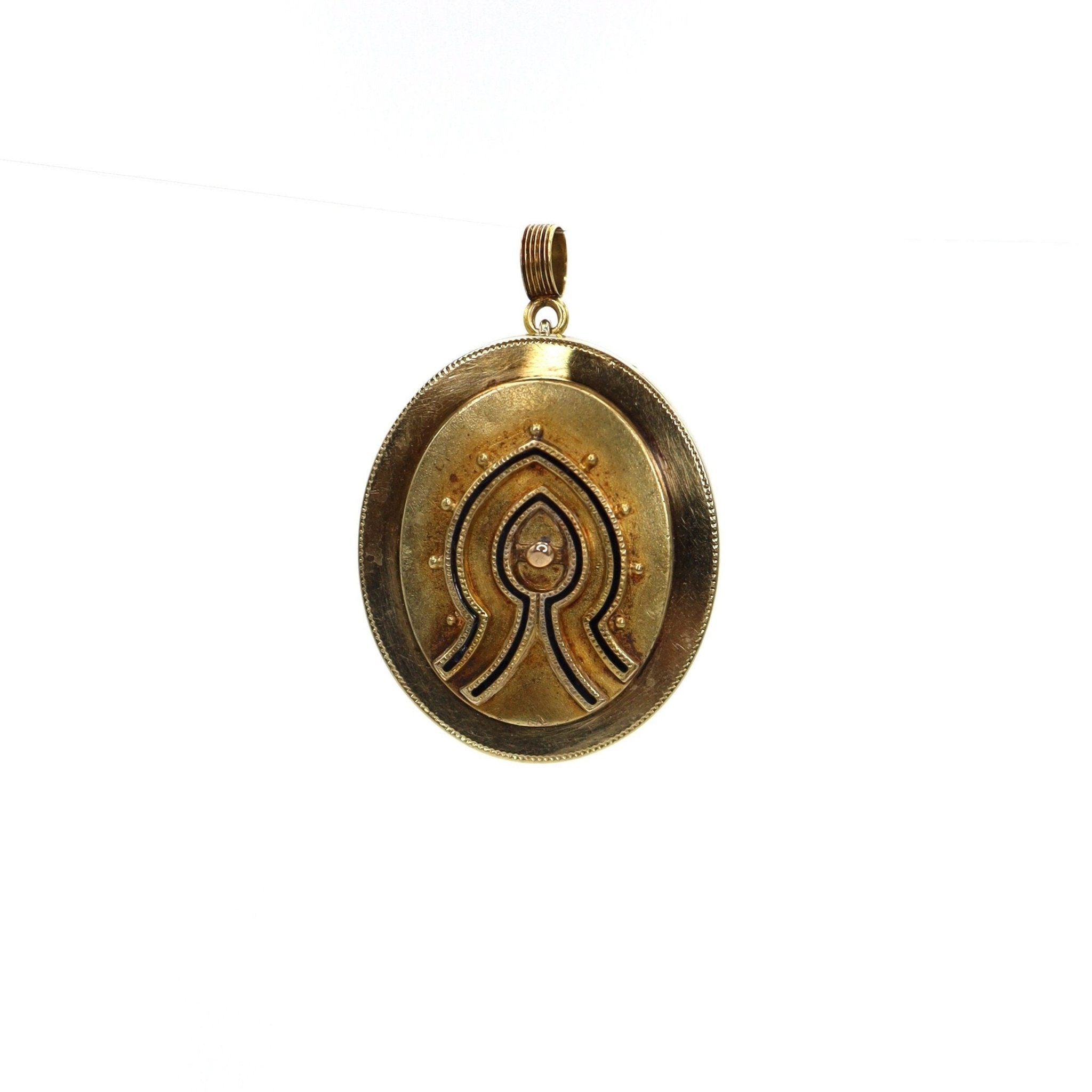 Large 14k Victorian Etruscan Revival Pendant - Petra Star