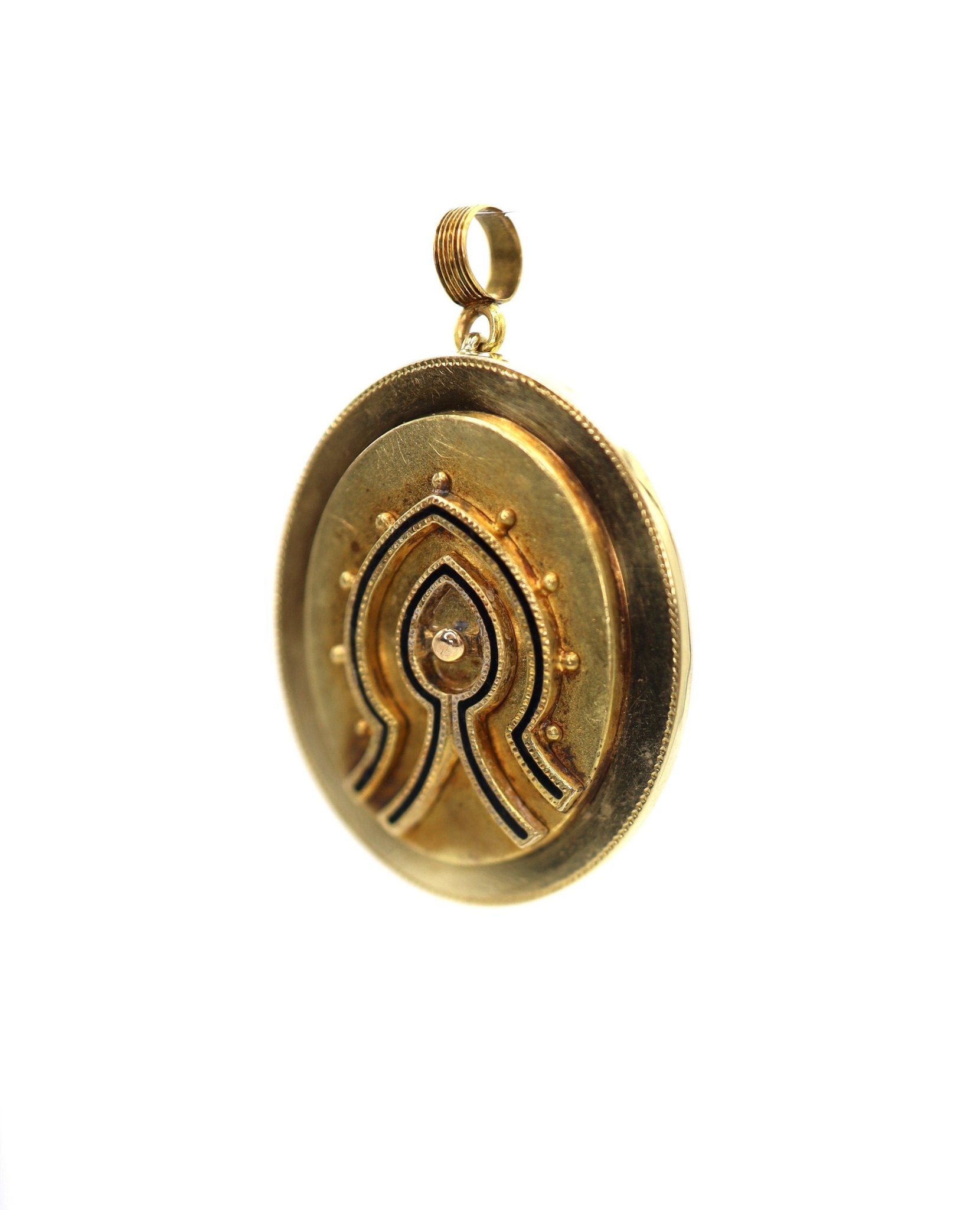 Large 14k Victorian Etruscan Revival Pendant - Petra Star