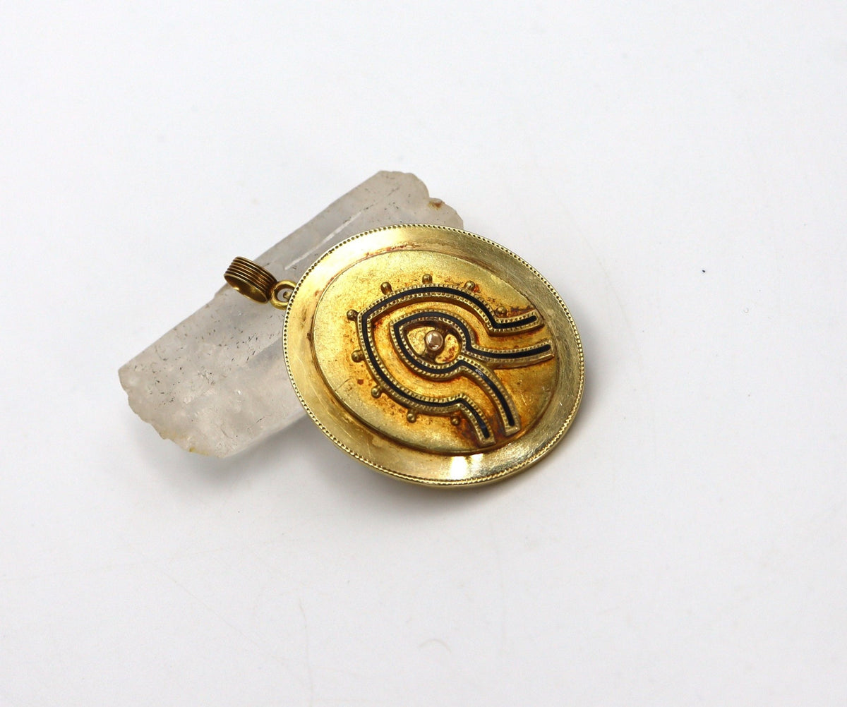 Large 14k Victorian Etruscan Revival Pendant - Petra Star