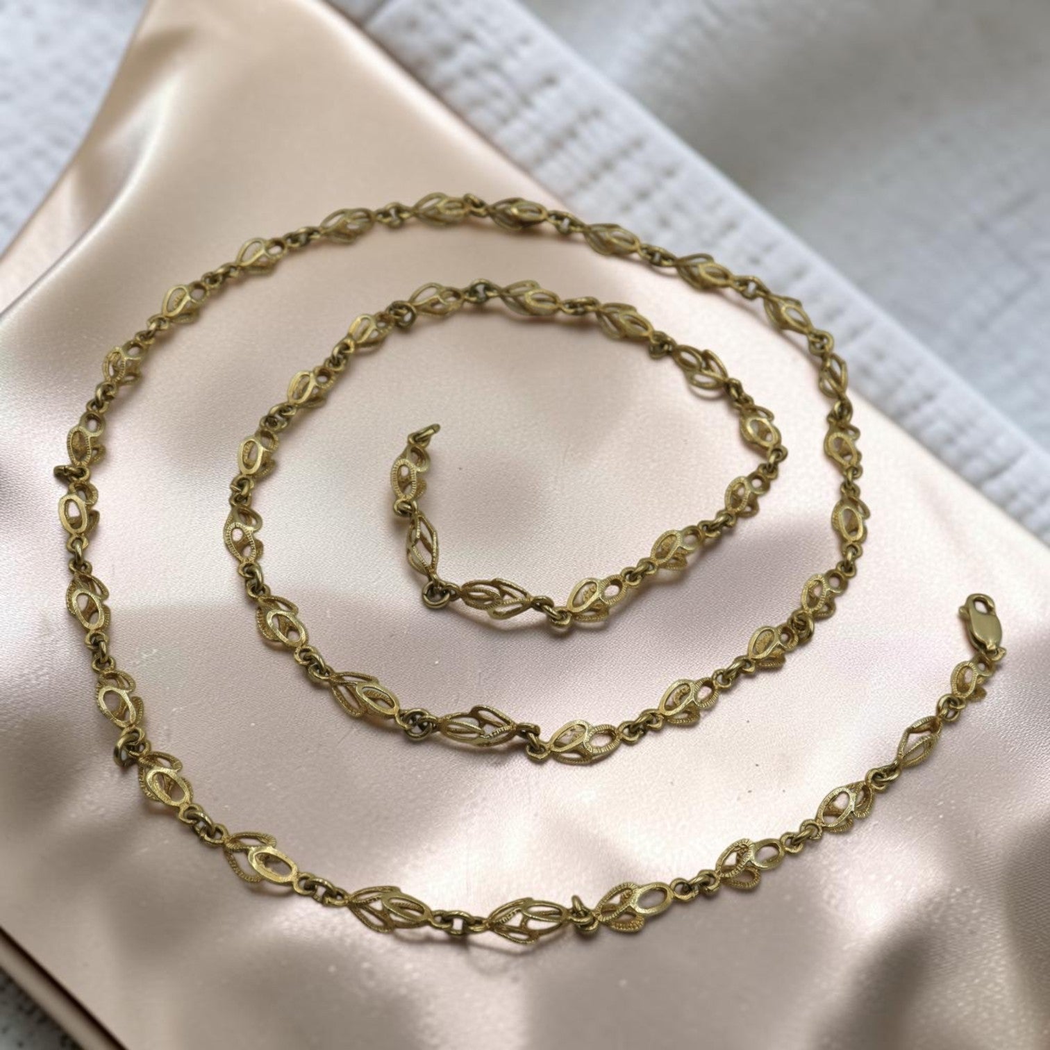 Vintage 14k Gold Fancy Link Chain Necklace | 1970s Italian-Style Gold Chain | 28" Long Layering Necklace | Petra Star Mystic CT
