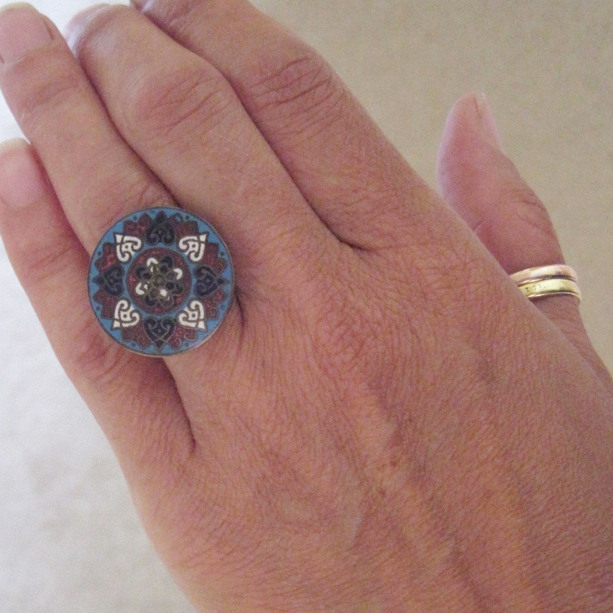 Mandala Ring in 14k Yellow Gold Ring Vintage - Petra Star