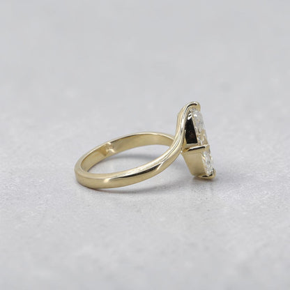 Vertical Marquise Solitaire Ring | 2ct Lab Diamond | 14k Yellow Gold | Petra Star Custom - Petra Star