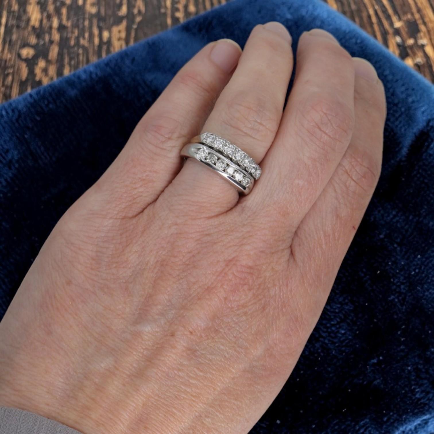 Mid Century Diamond Band Ring | 14K Yellow Gold | 0.42 cts Reclaimed Diamonds - Petra Star