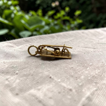 Vintage 14k Gold Mousetrap Charm – Mid-Century Whimsy - Petra Star