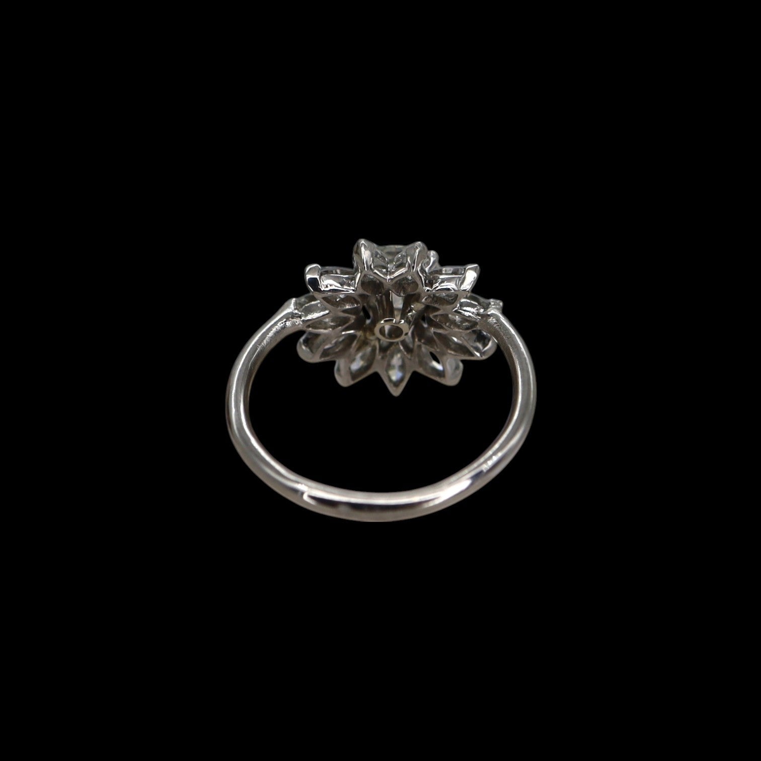 Mid-Century Platinum Diamond Ballerina Ring - Petra Star