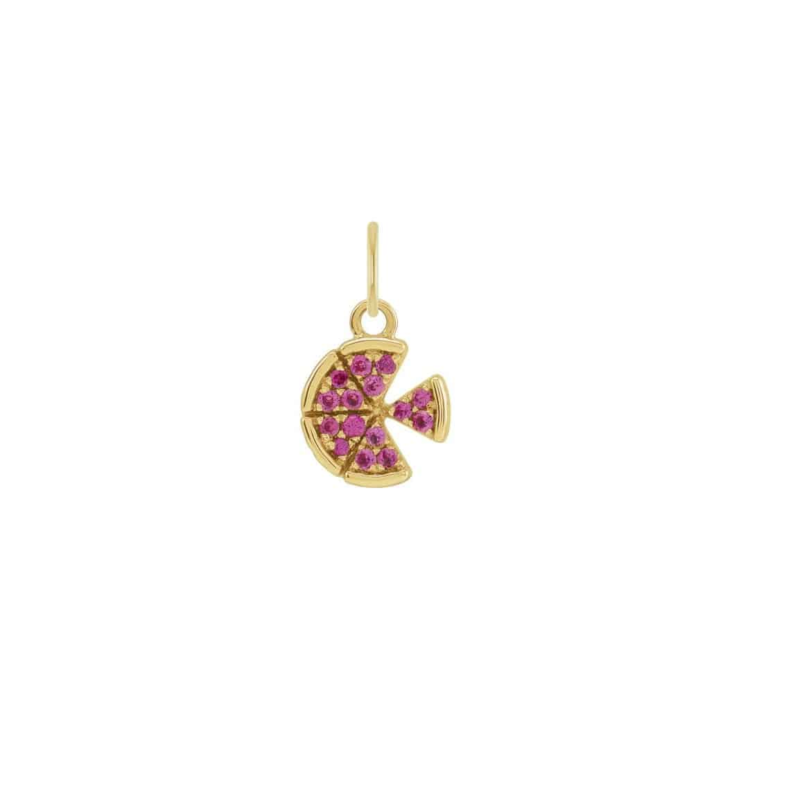 Mystic Pizza by the Slice 14k Gold with Rubies - Petra Star