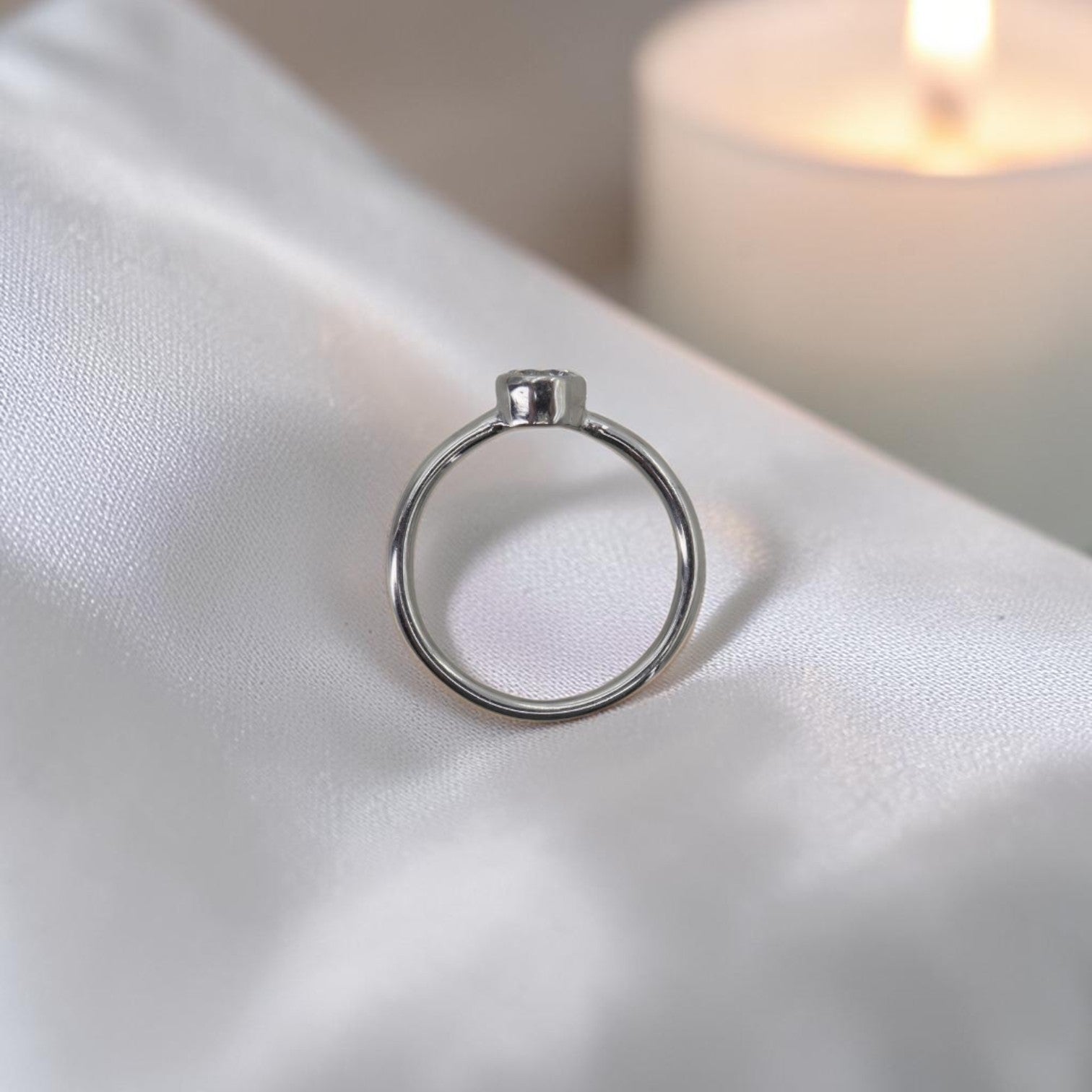 Old European Cut Diamond Bezel Ring | 0.44ct H/I VS Platinum | Circa 1900 Rescued Diamond - Petra Star
