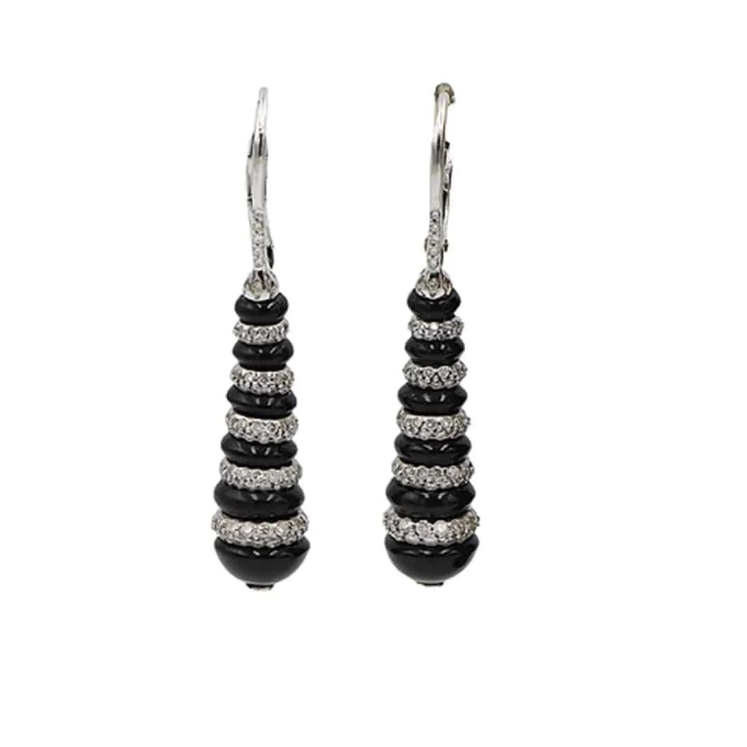 Onyx & Diamond Black & White Earrings - Petra Star