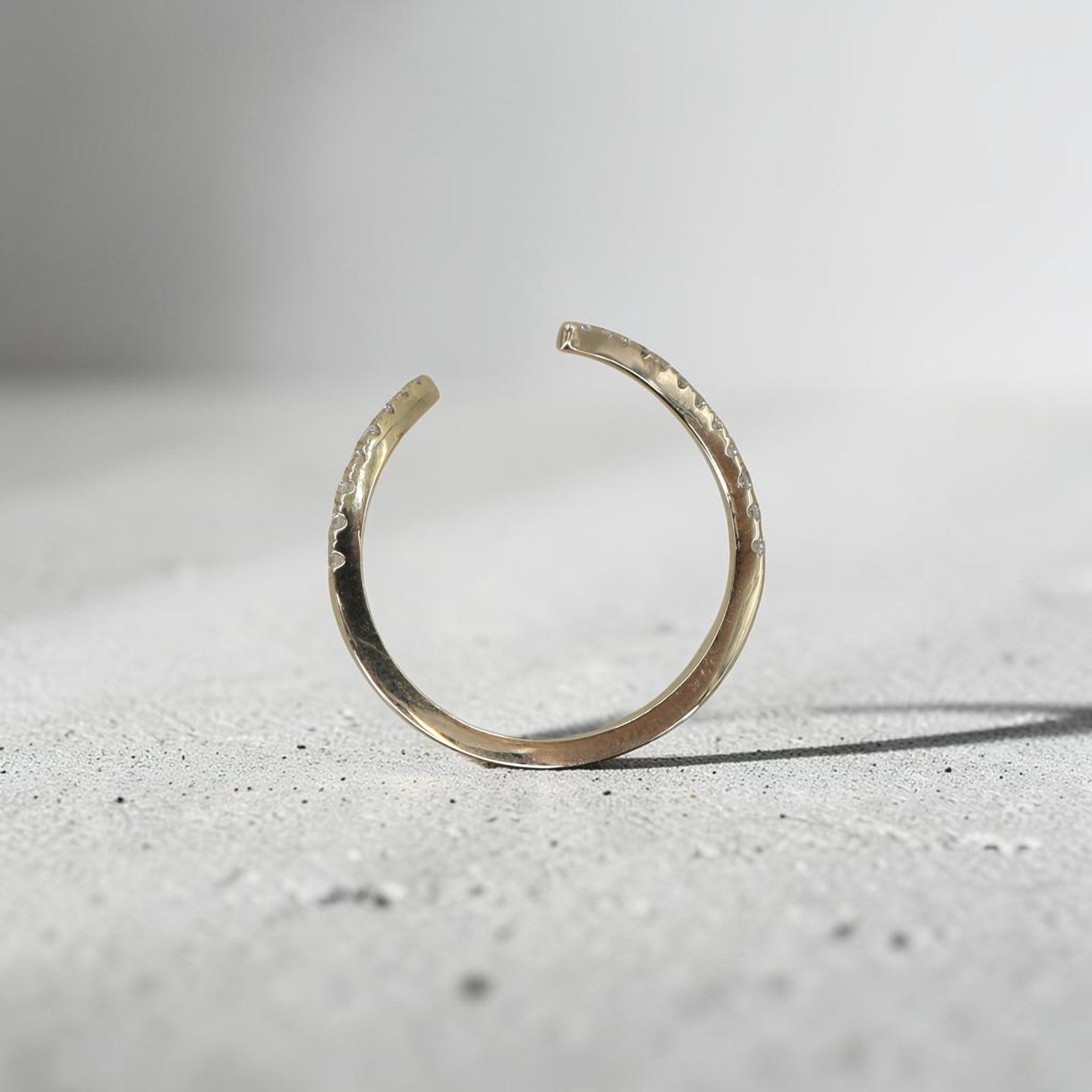 Open Space Diamond Wedding Band | Pavé Lab Diamond | 14k Yellow Gold | Petra Star - Petra Star