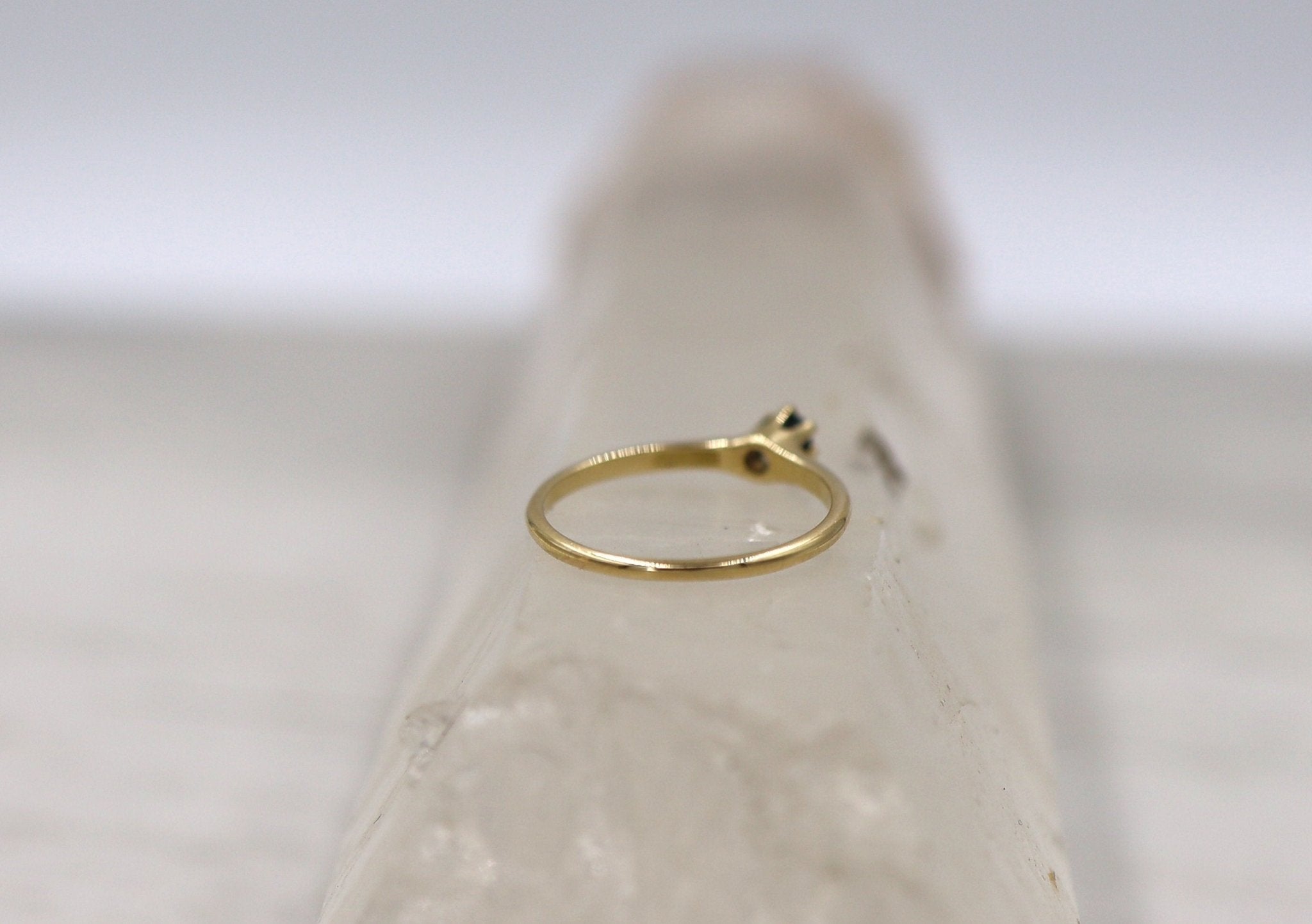 Ostby & Barton Victorian Sapphire Solitaire Ring in 14k Gold - Petra Star