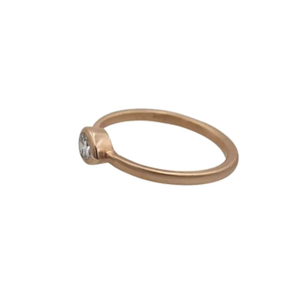 Pear Shape Diamond Stacker in 14k Rose Gold - Petra Star