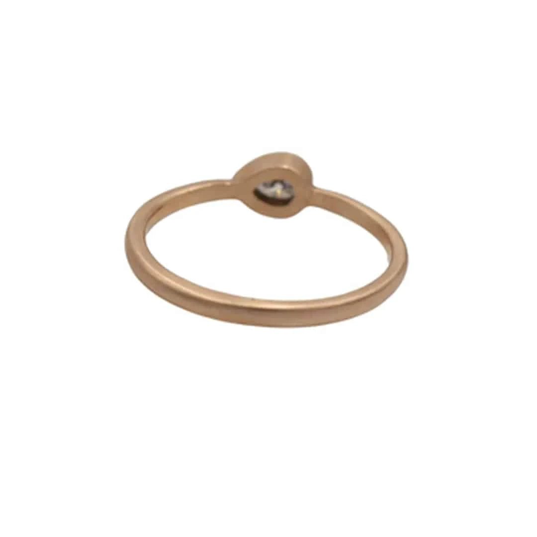 Pear Shape Diamond Stacker in 14k Rose Gold - Petra Star