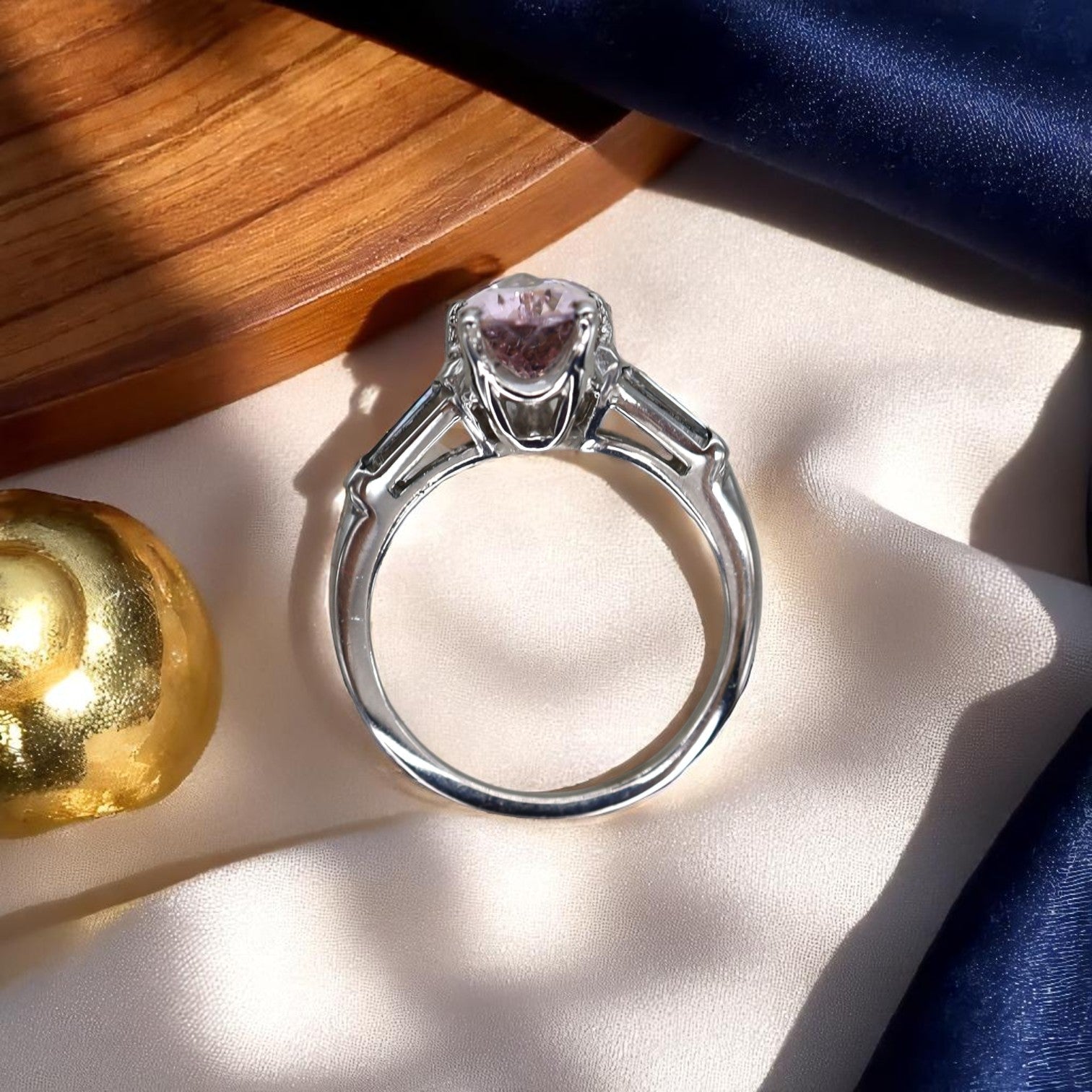 Pear-Shaped Morganite & Diamond Art Deco Ring - Petra Star