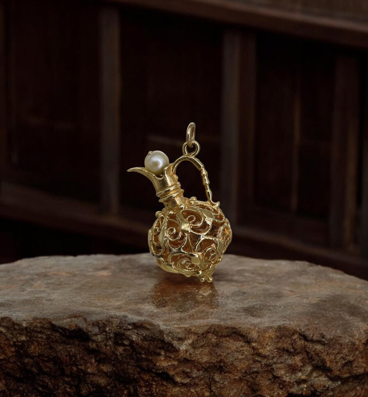 Perfume Bottle Charm 14k Gold 8.4 Grams - Petra StarCharm