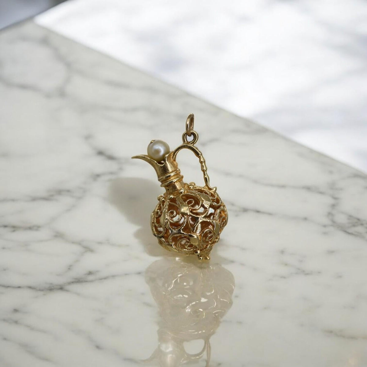 Perfume Bottle Charm 14k Gold 8.4 Grams - Petra StarCharm