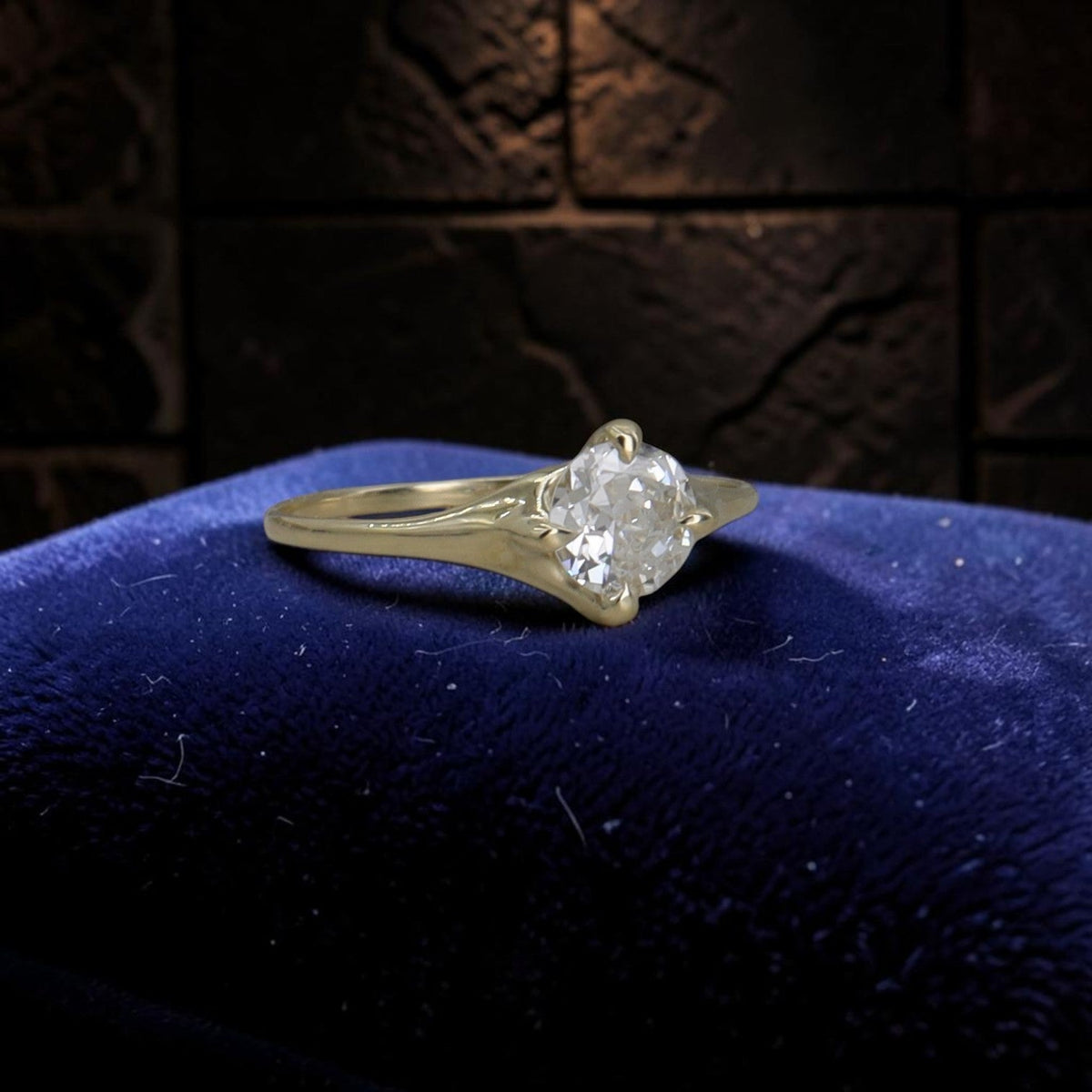 Petra Star Bridal Belcher Solitaire Engagement Ring — Reclaimed Antique Diamond, GIA Certified - Petra StarEngagement Ring