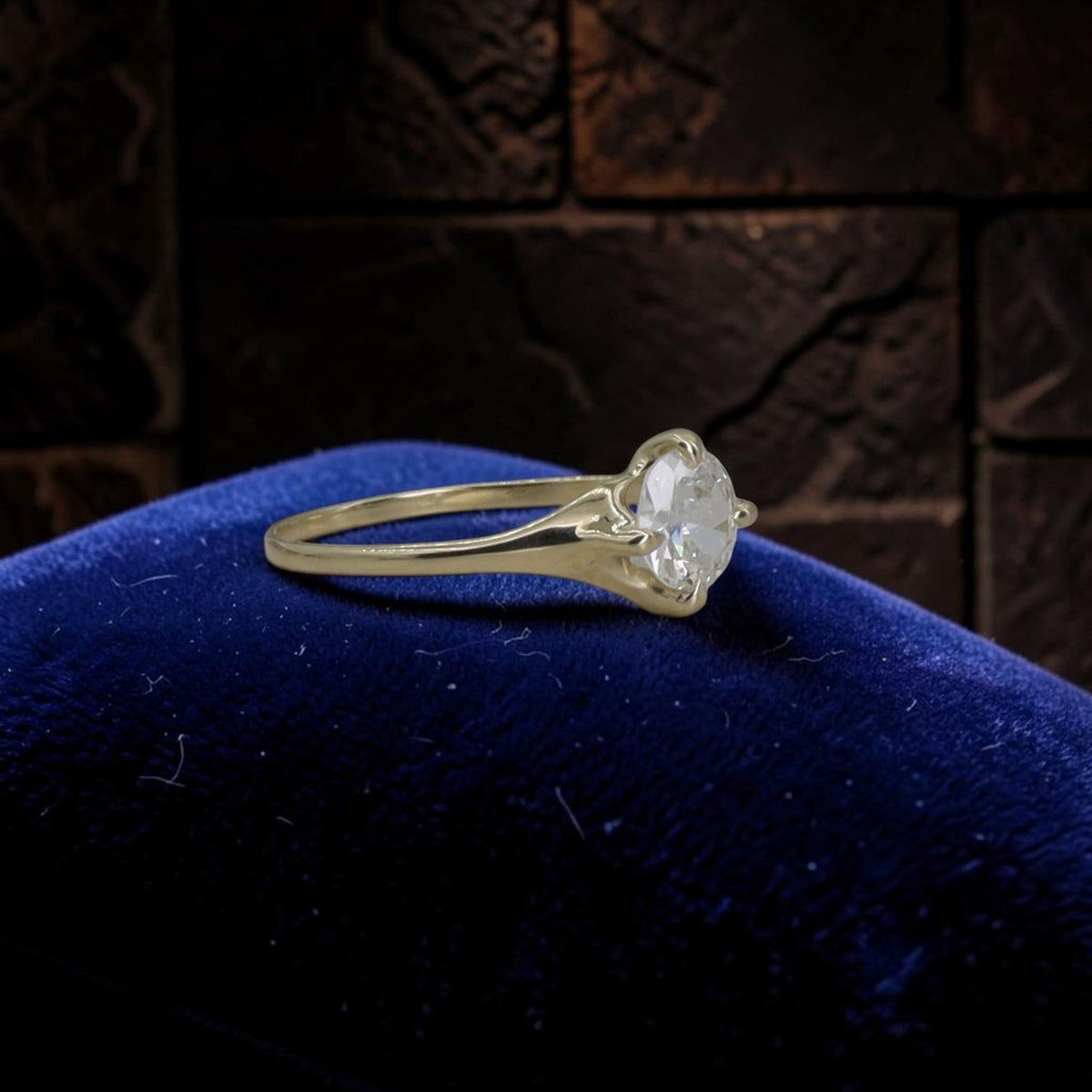 Petra Star Bridal Belcher Solitaire Engagement Ring — Reclaimed Antique Diamond, GIA Certified - Petra StarEngagement Ring