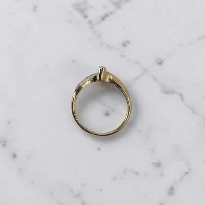 Edwardian Diamond Chevron Ring | Platinum & 18K Gold | Old European Cut | Circa 1900 | Petra Star