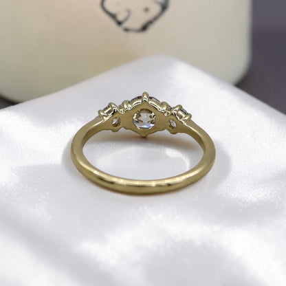 GIA Old European Cut Diamond Ring | 0.80ct Light Fancy Brown | Antique-Inspired Low-Profile 14k Gold - Petra Star
