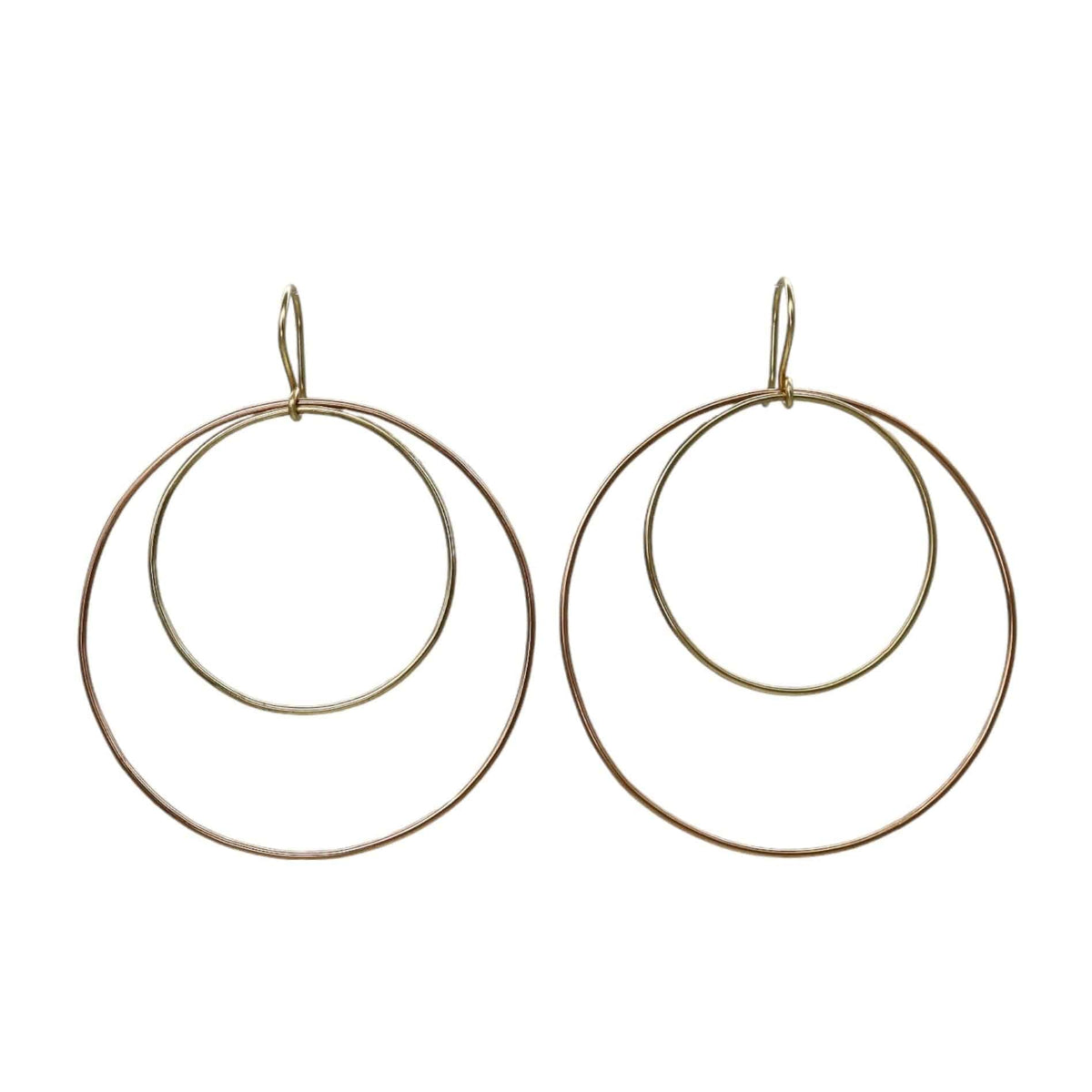 Petra Star Hoopla Hoops – Double-Independent Moving Bi-Color 14k Gold Hoops - Petra Star
