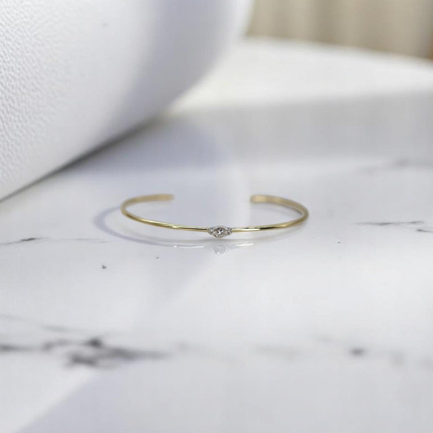 Petra Star Marquise Wire Cuff in 14k Gold - Petra Star