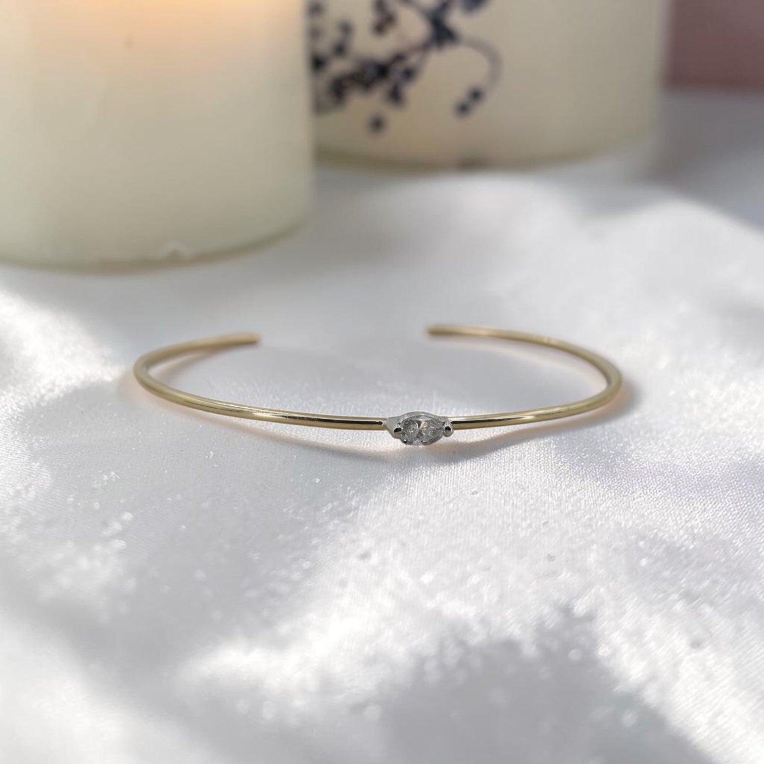 Petra Star Marquise Wire Cuff in 14k Gold - Petra Star