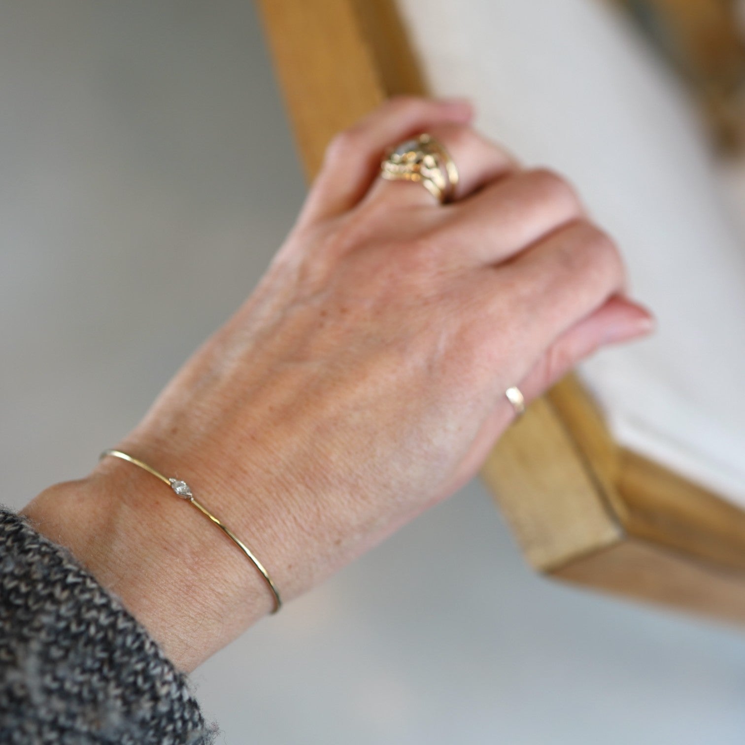Petra Star Marquise Wire Cuff in 14k Gold - Petra Star