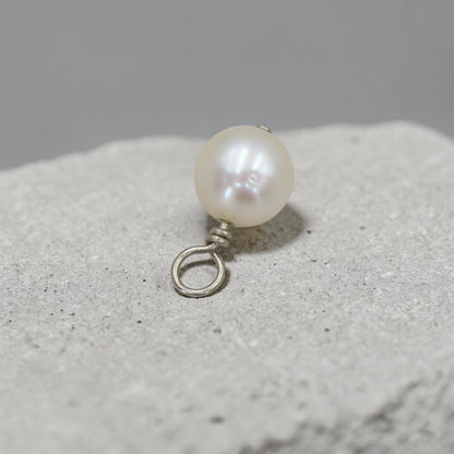 Reclaimed Freshwater Pearl Charm | 14k White Gold Wire Wrap | Petra Star Mystic CT - Petra Star