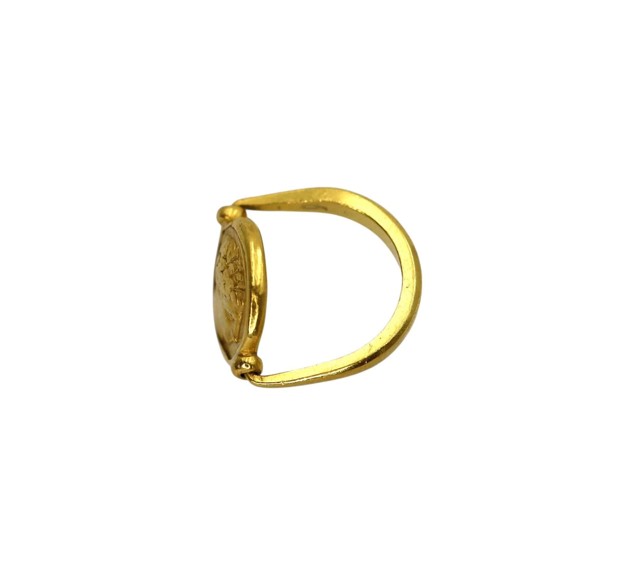 Philip II of Macedon Gold Stater Coin Ring | Ancient 24k Greek Coin | Antique 22k Gold Setting | Petra Star - Petra Star