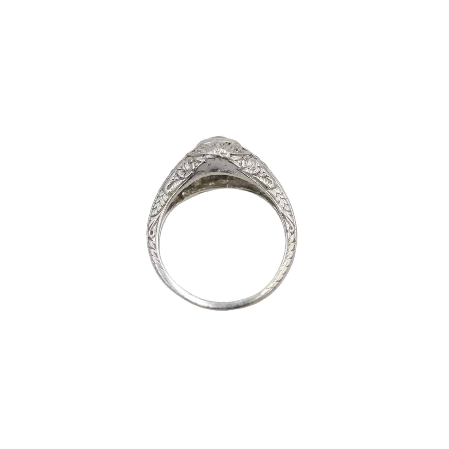 Platinum Art Deco Engagement Ring - Petra Star