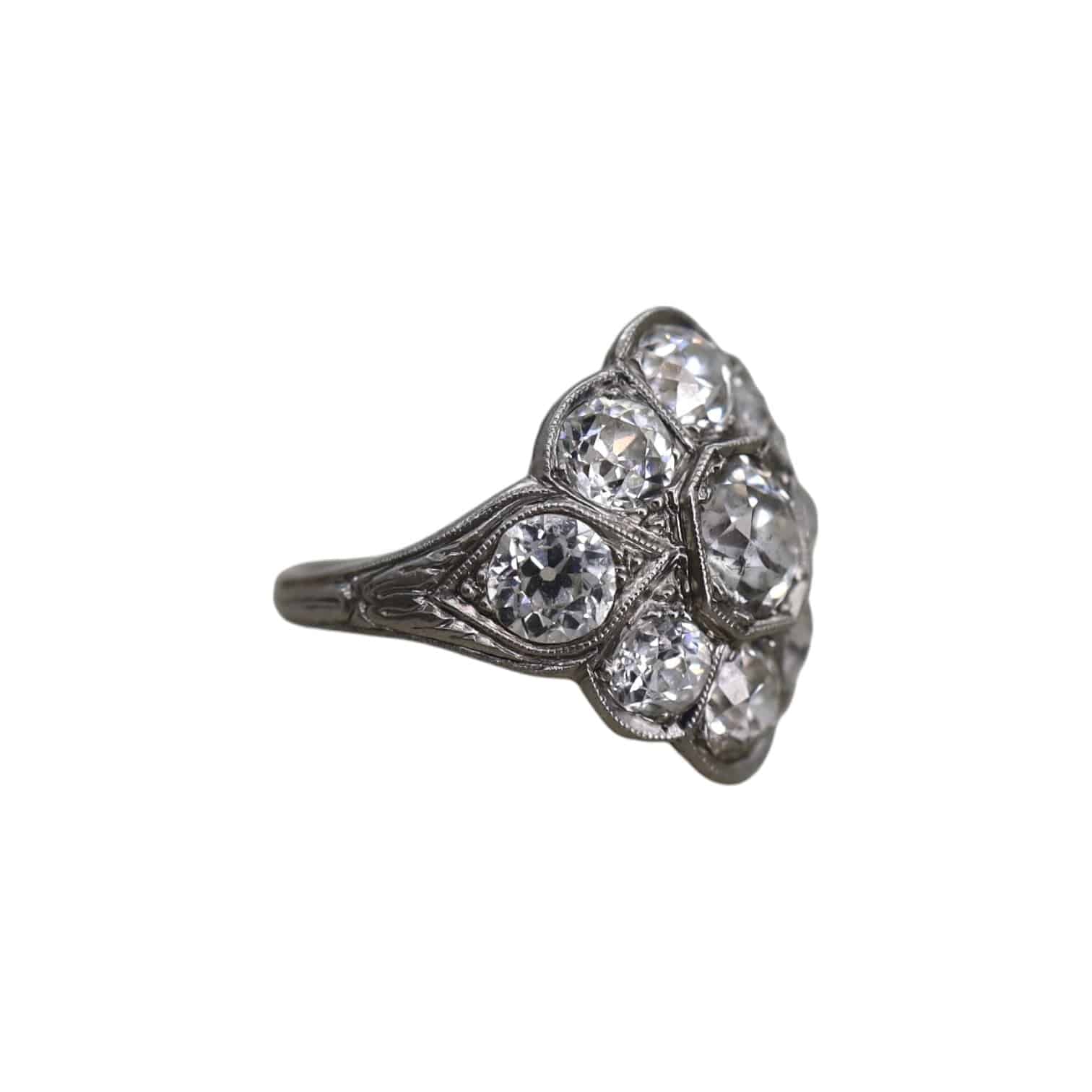 Platinum & Diamond Art Deco Cigar Band - Petra Star