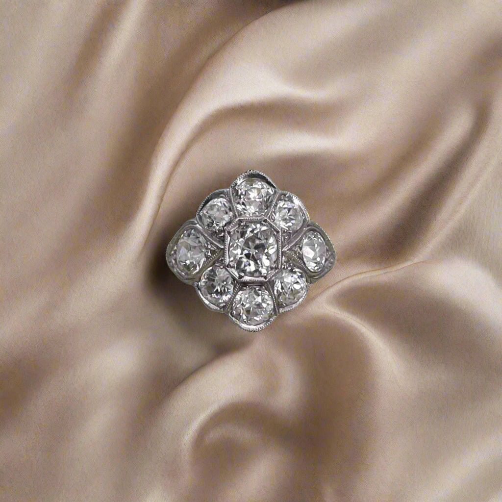 Platinum & Diamond Art Deco Cigar Band - Petra Star