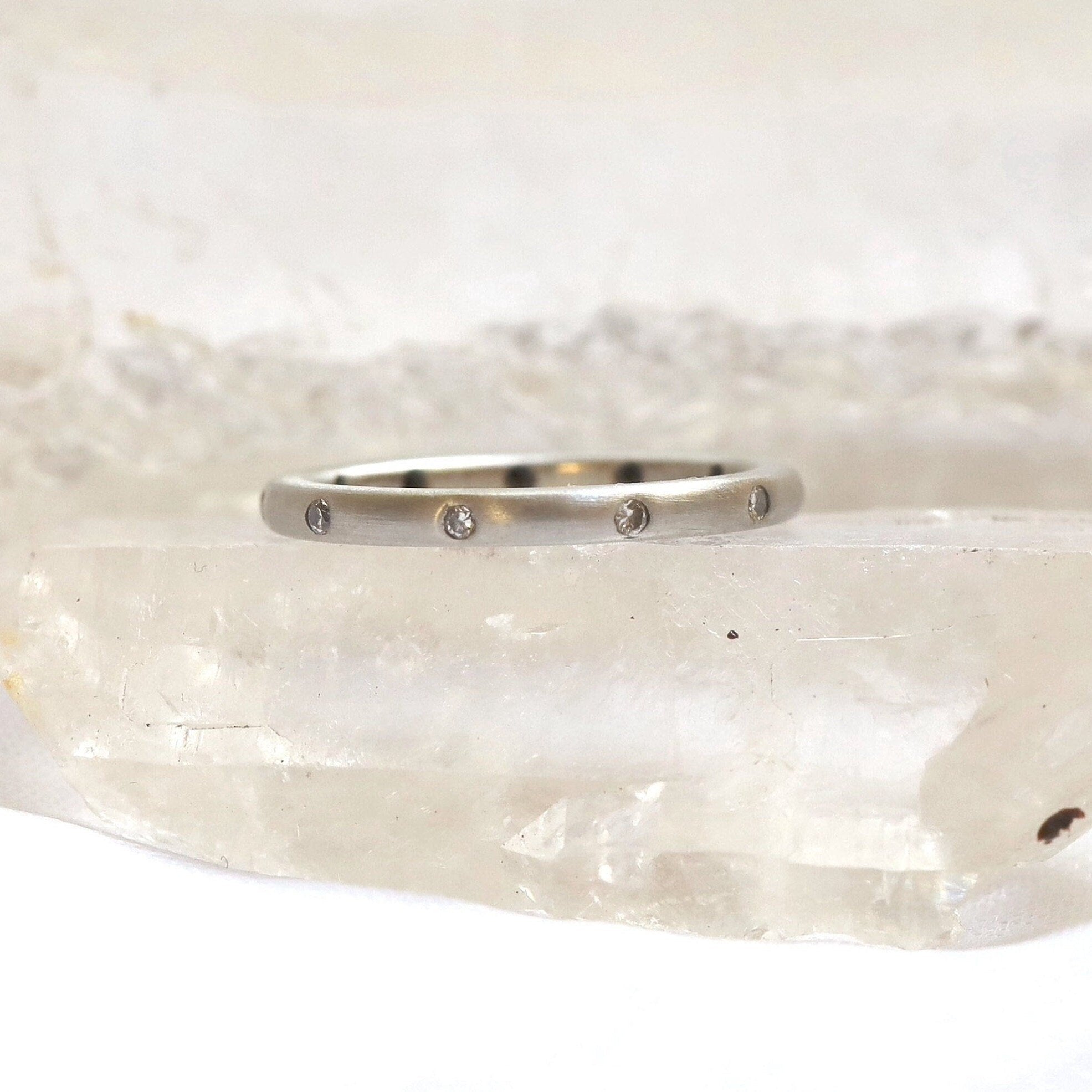 Platinum Diamond Eternity Band with Flush-Set Diamonds (Made to Order) - Petra Star